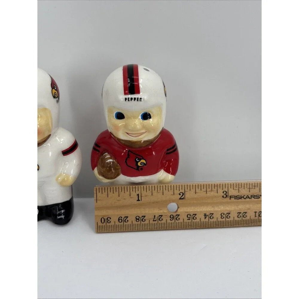 University of Louisville Cardinals Football Player Salt & Pepper Shaker Set NCAA